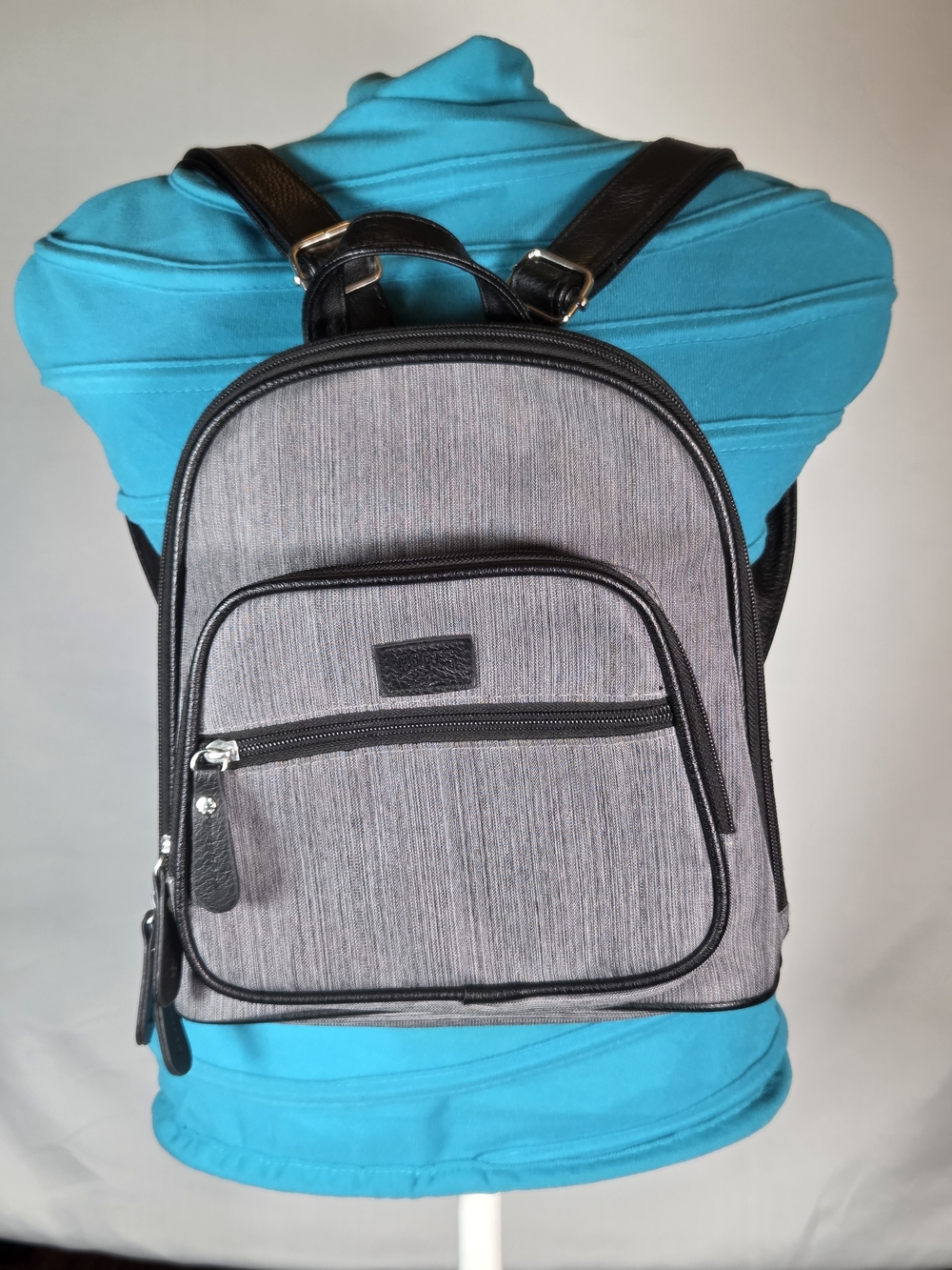 Roots 73 Double Compartment Mini Bacpack - ExcellGrey and Black Women's Backpack